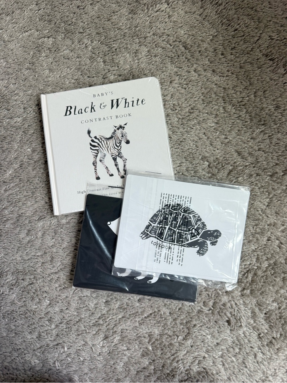 Black & White Contrast Baby Book and Card Set - Black and White